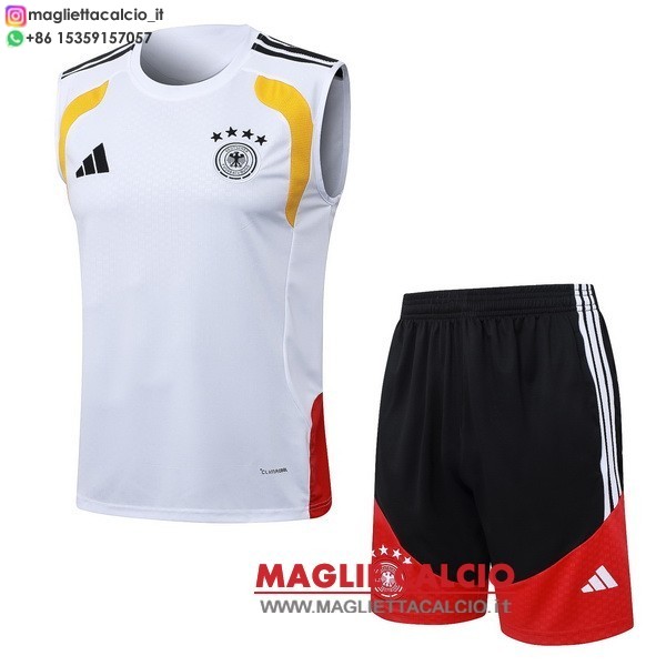 nuova senza maniche formazione set completo divisione magliette germania 2026 bianco nero rosso