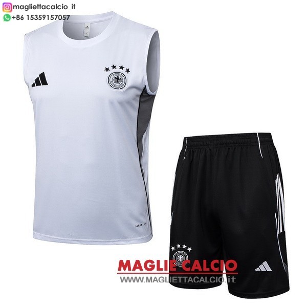 nuova senza maniche formazione set completo divisione magliette germania 2025 bianco nero