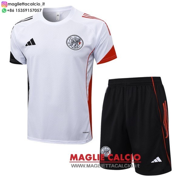 nuova formazione set completo divisione magliette ajax 2025-2026 bianco rosso