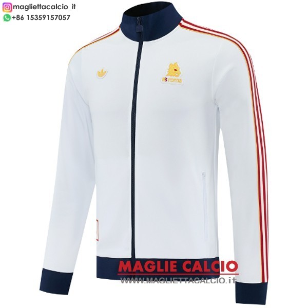 nuova as roma bianco rosso giacca lunga zip 2026-2027