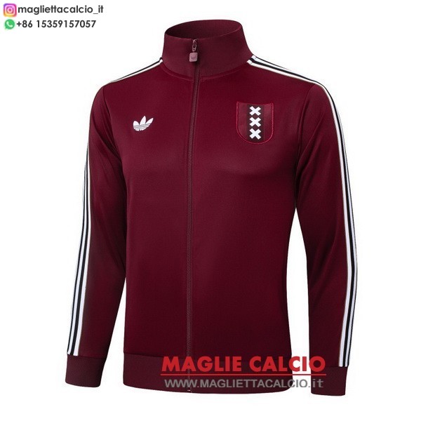 ajax rosso bianco giacca full zip allenamento 2025-2026