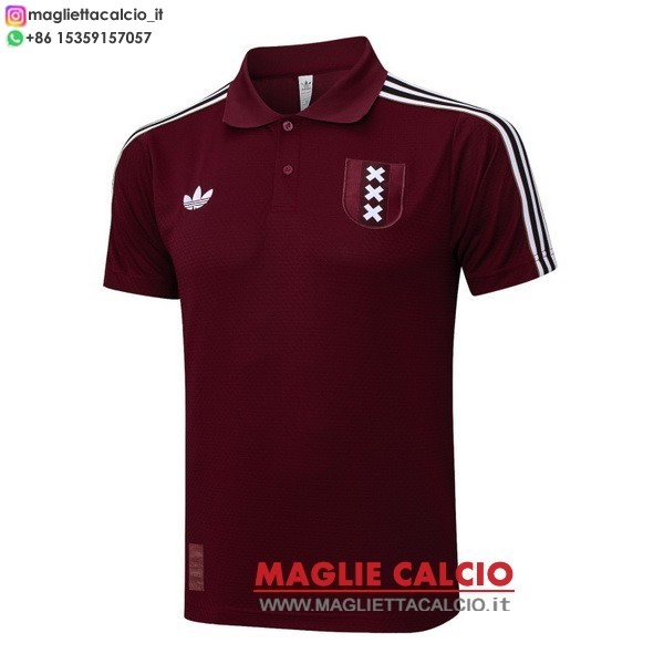 polo magliette ajax 2025-2026 rosso bianco