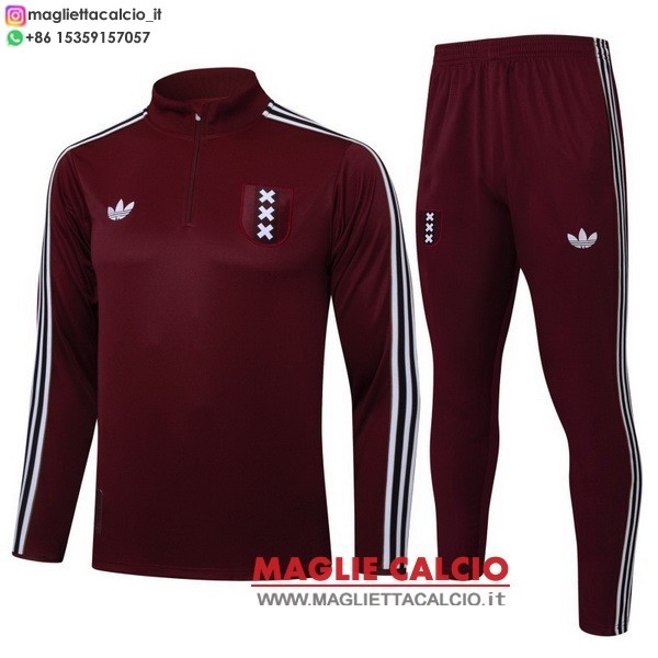 nuova ajax insieme completo rosso bianco bambino felpa da allenamento 2025-2026