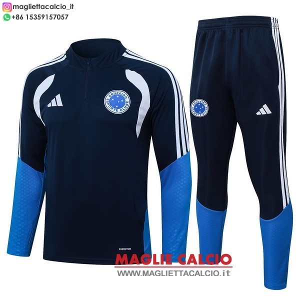 nuova cruzeiro insieme completo blu navy felpa da allenamento 2026-2027