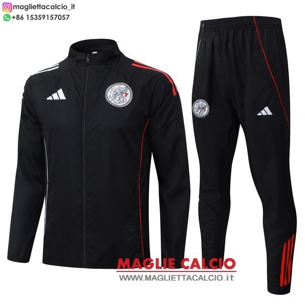 ajax insieme completo nero giacca a vento 2025-2026