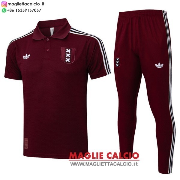 polo insieme completo magliette ajax 2025-2026 rosso nero
