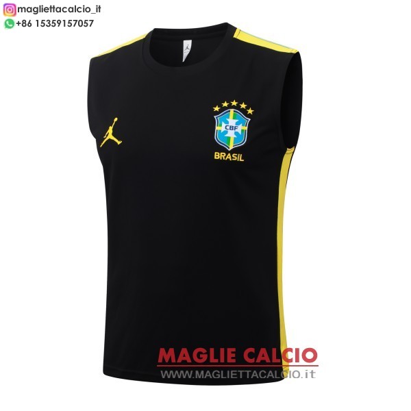 senza maniche formazione divisione magliette brasile 2026 nero giallo