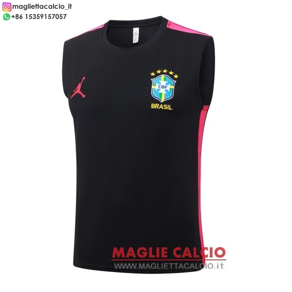 senza maniche formazione divisione magliette brasile 2026 nero rosa
