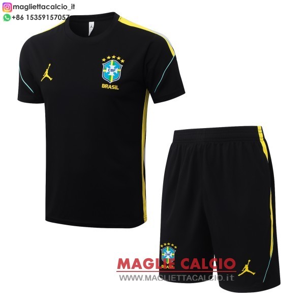 formazione set completo divisione magliette brasile 2026 nero giallo