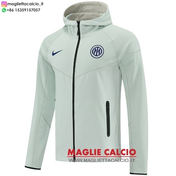 nuova inter milan grigio giacca con cappuccio full zip 2026-2027