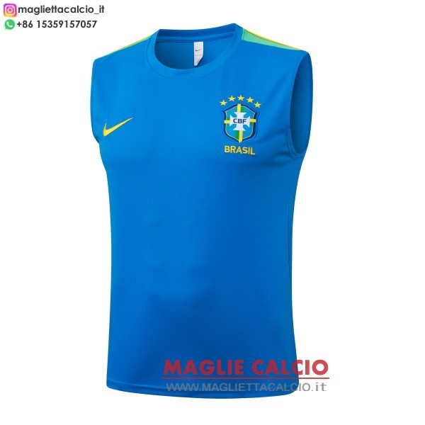 senza maniche formazione divisione magliette brasile 2026 blu verde
