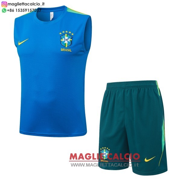 senza maniche formazione set completo divisione magliette brasile 2026 blu verde