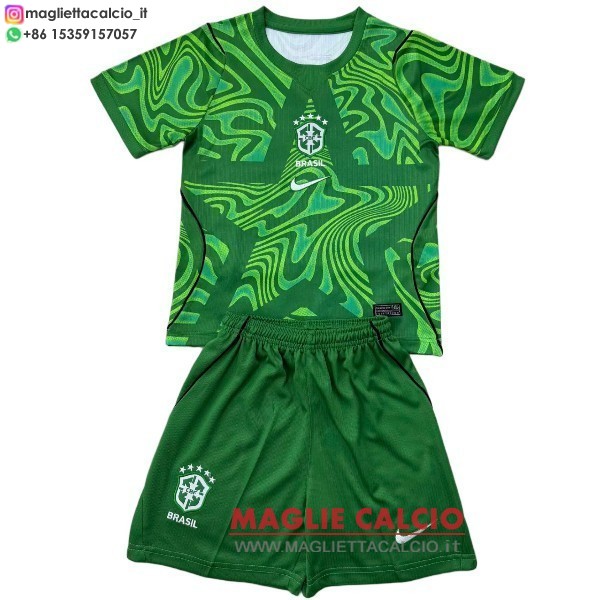 nuova portiere magliette Brasile bambino 2026 verde