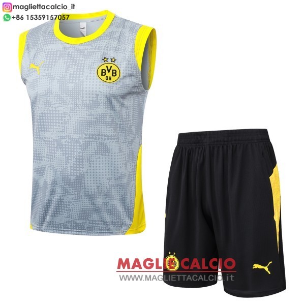 nuova formazione senza maniche set completo divisione magliette borussia dortmund 2025-2026 grigio giallo nero
