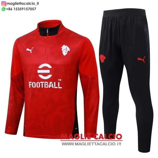 nuova ac milan insieme completo rosso i nero felpa da allenamento 2025-2026