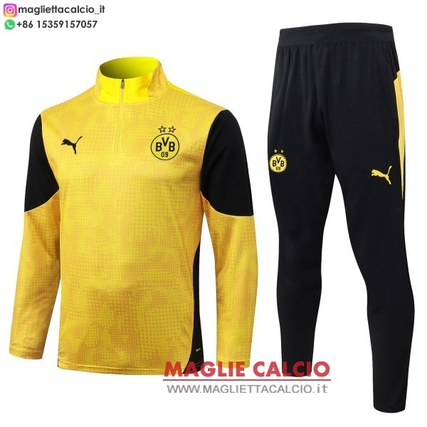 nuova borussia dortmund insieme completo giallo nero mezza cerniera felpa da allenamento 2025-2026