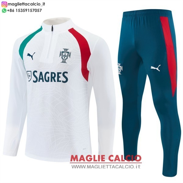 portogallo insieme completo bianco verde rosso mezza cerniera felpa da allenamento 2026