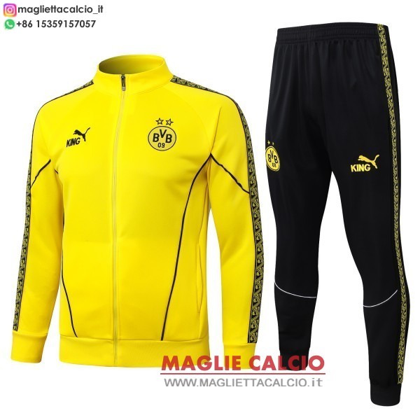 nuova borussia dortmund insieme completo giallo nero giacca lunga zip 2025-2026