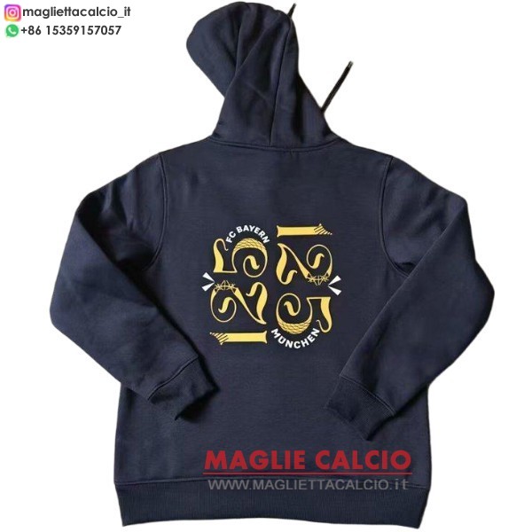 nuova bayern monaco blu navy giacca felpa cappuccio 2025-2026