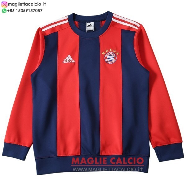 nuova bayern monaco rosso blu felpa girocollo uomo 2026-2027