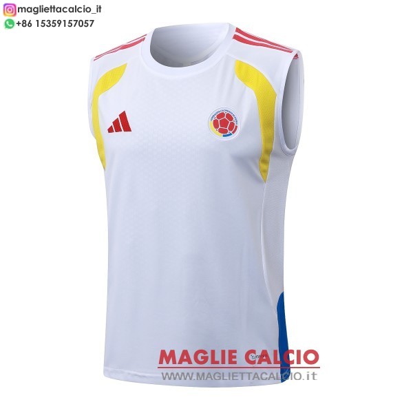 nuova senza maniche formazione magliette columbia 2026 bianco giallo