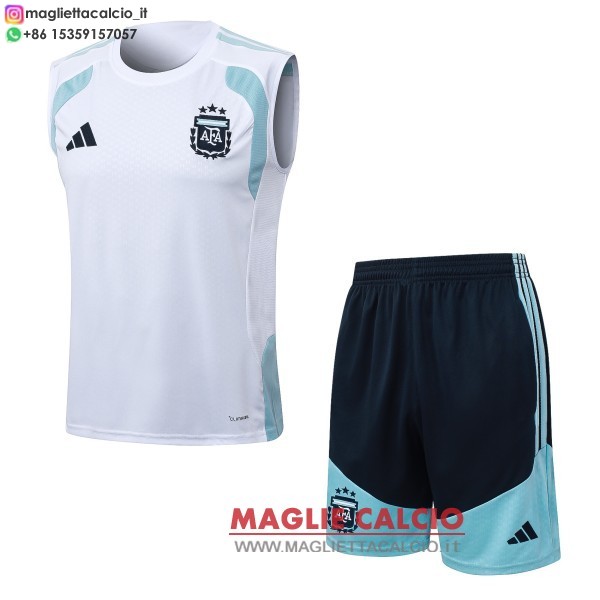 nuova formazione set completo divisione senza maniche magliette argentina 2026 bianco blu