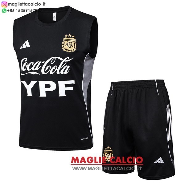 nuova senza maniche formazione set completo divisione magliette argentina 2026 nero bianco