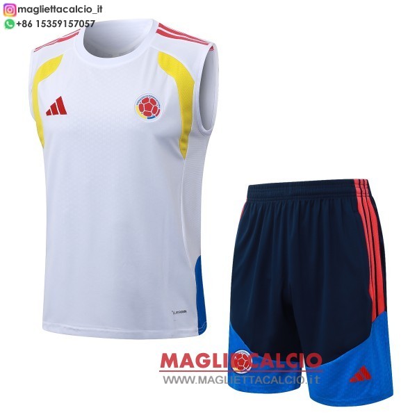 nuova senza maniche formazione set completo magliette columbia 2026 bianco giallo