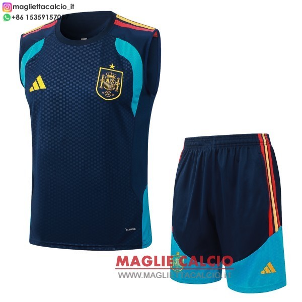 nuova formazione set completo divisione senza maniche magliette spagna 2026 Blu