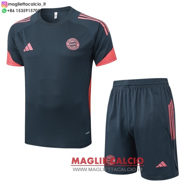 nuova magliette bayern monaco formazione set completo 2025-2026 grigio arancione