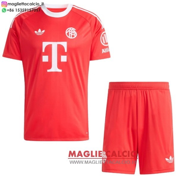 nuova portiere magliette bayern monaco set completo bambino 2025-2026 rosso
