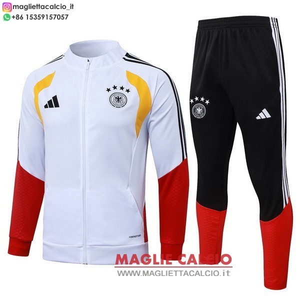 nuova germania insieme completo bianco rosso giallo bambino giacca lunga zip 2026