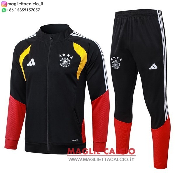 nuova germania insieme completo nero rosso giallo bambino giacca lunga zip 2026
