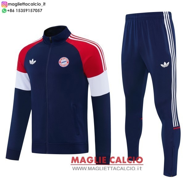 nuova bayern monaco blu rosso bianco giacca full zip allenamento 2026-2027