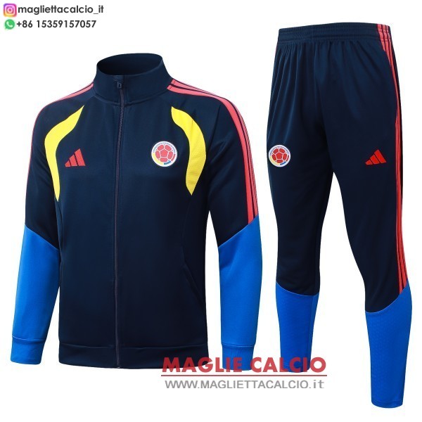 columbia insieme completo blu giallo giacca full zip allenamento 2026