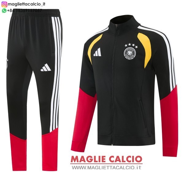 germania insieme completo nero i rosso giallo giacca full zip allenamento 2026
