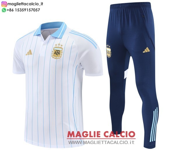 argentina set completo maglia bianco i blu navy magliette polo nuova 2026