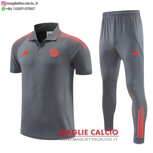 polo set completo maglia bayern monaco 2026-2027 grigio rosso