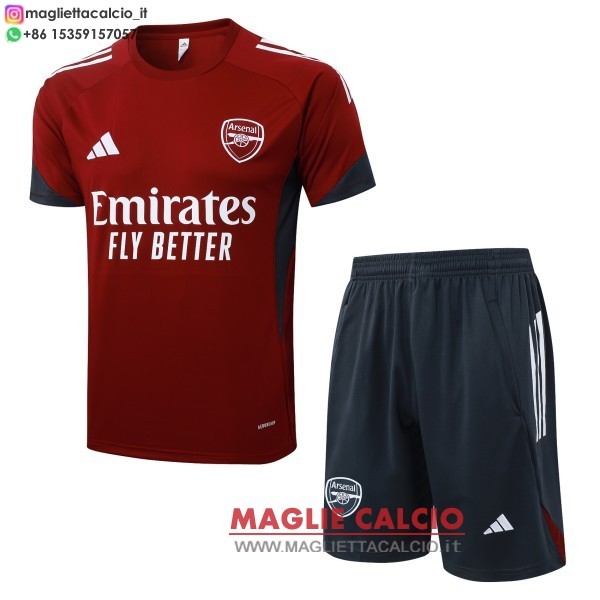 nuova formazione divisione maglietta set completo arsenal 2025-2026 borgogna grigio