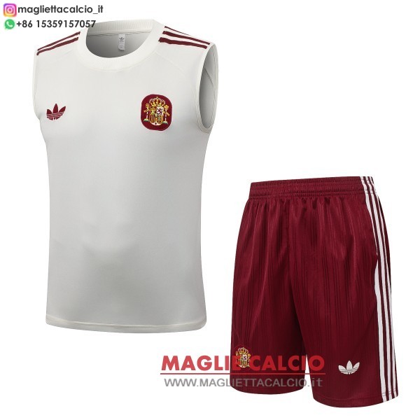 nuova formazione set completo divisione senza maniche magliette spagna 2026 giallo bianco rosso