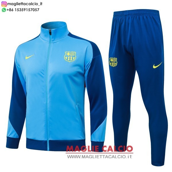 giacca lunga zip bambino set completo barcelona 25/26 blu