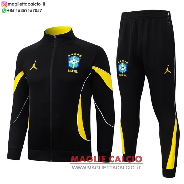 nuova brasile insieme completo nero i giallo giacca full zip 2026