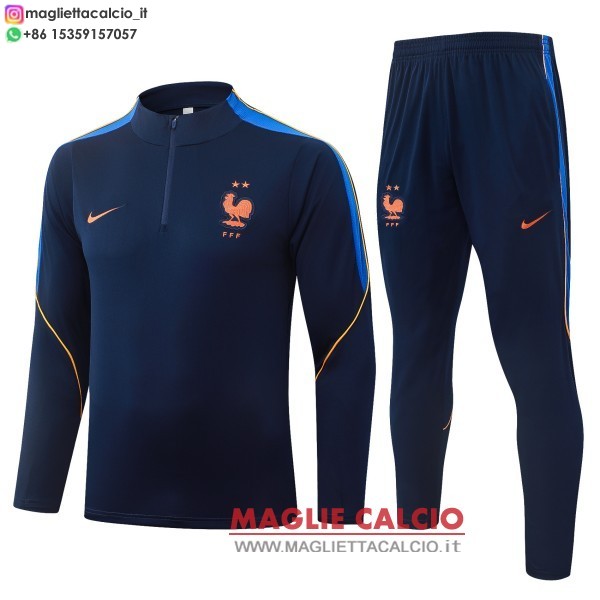 nuova francia insieme completo blu navy bambino felpa da allenamento 2026
