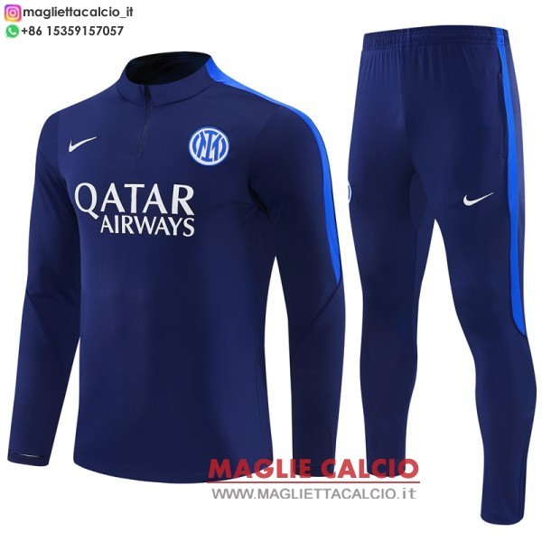 felpa da allenamento bambino set completo inter milan 2026-2027 blu I navy