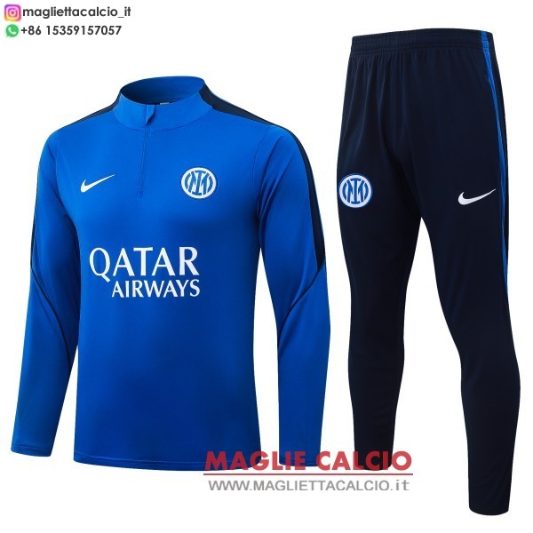 felpa da allenamento bambino set completo inter milan 2026-2027 blu nero
