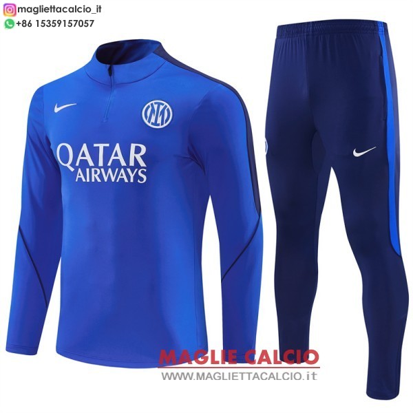felpa da allenamento bambino set completo inter milan 2026-2027 bianco blu