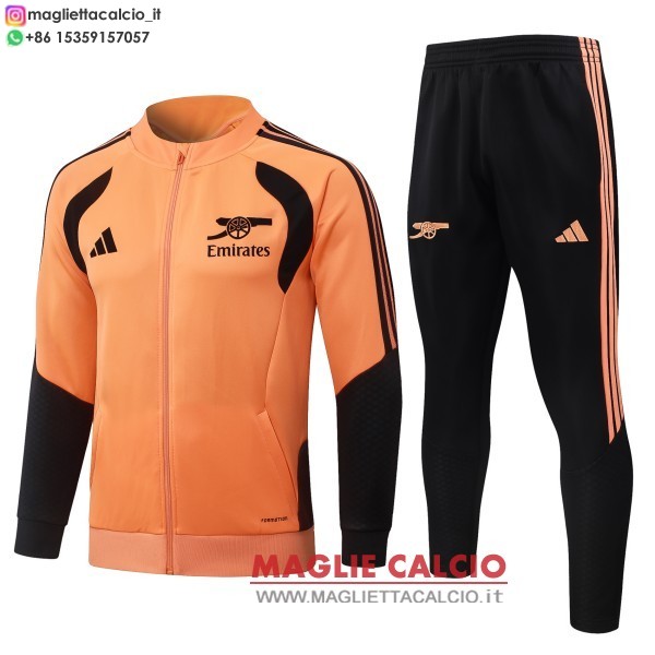 nuova arsenal insieme completo arancione nero bambino giacca lunga zip 2026-2027