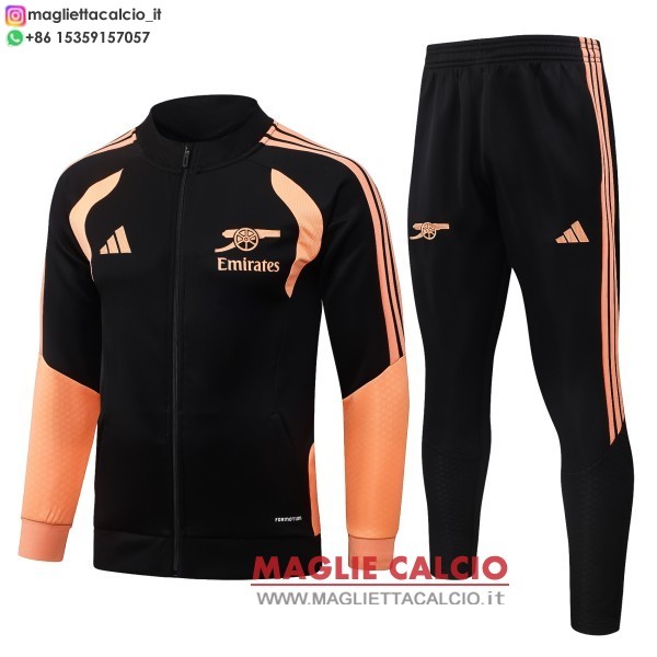 nuova arsenal insieme completo nero arancione bambino giacca lunga zip 2026-2027