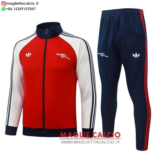 nuova arsenal insieme completo rosso blu bianco bambino giacca lunga zip 2026-2027