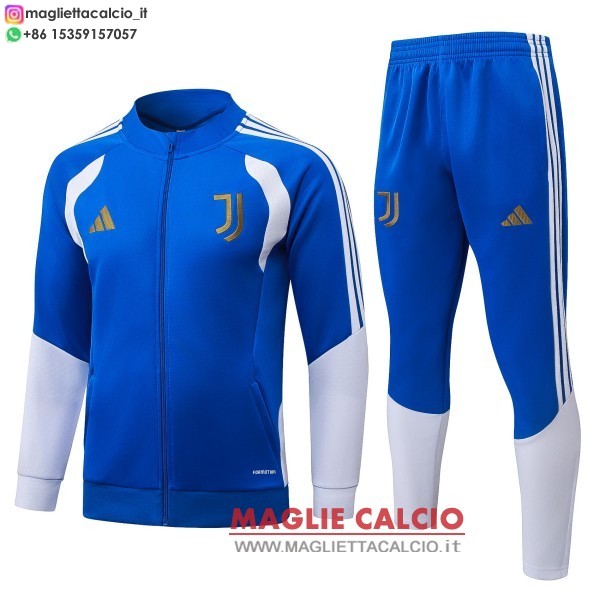nuova juventus insieme completo blu bianco bambino giacca lunga zip 2026-2027